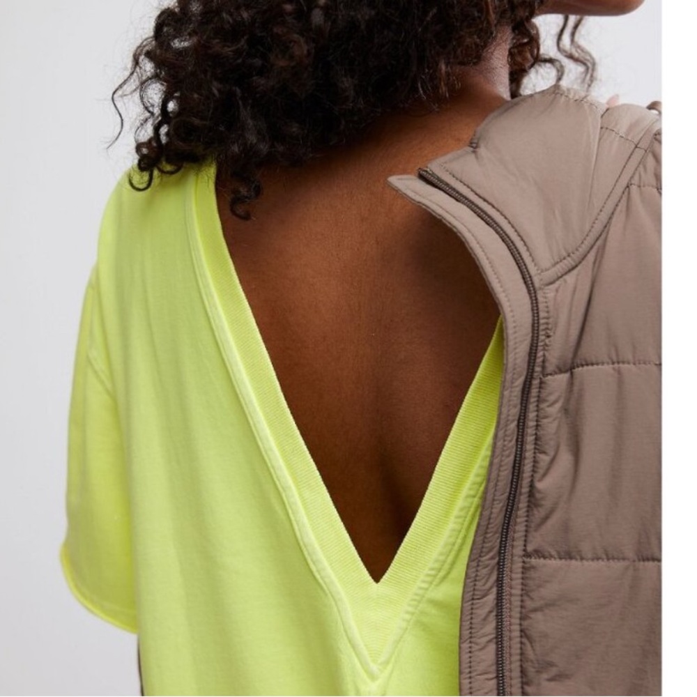 Free People Hot Shot Tee Romper In Sour Citrus Size Medium NWOT - Picture 7 of 10
